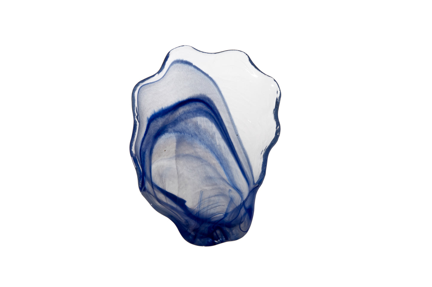 AC 11.4X7.5IN PLT MYTILUS BLU WHT GLASS