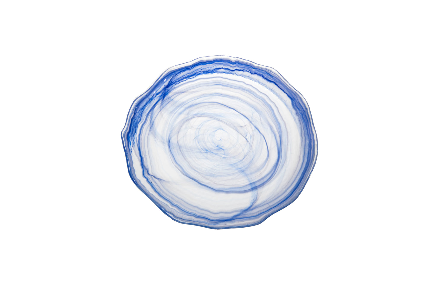 AC 11.02IN PLATE AMORF BLUE W WHT GLASS