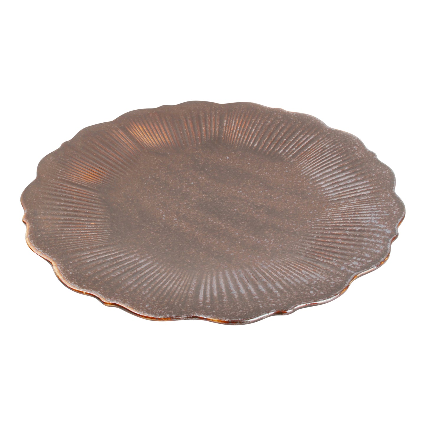 CHIC 11.42IN PLATE FLORET BRONZE PORC