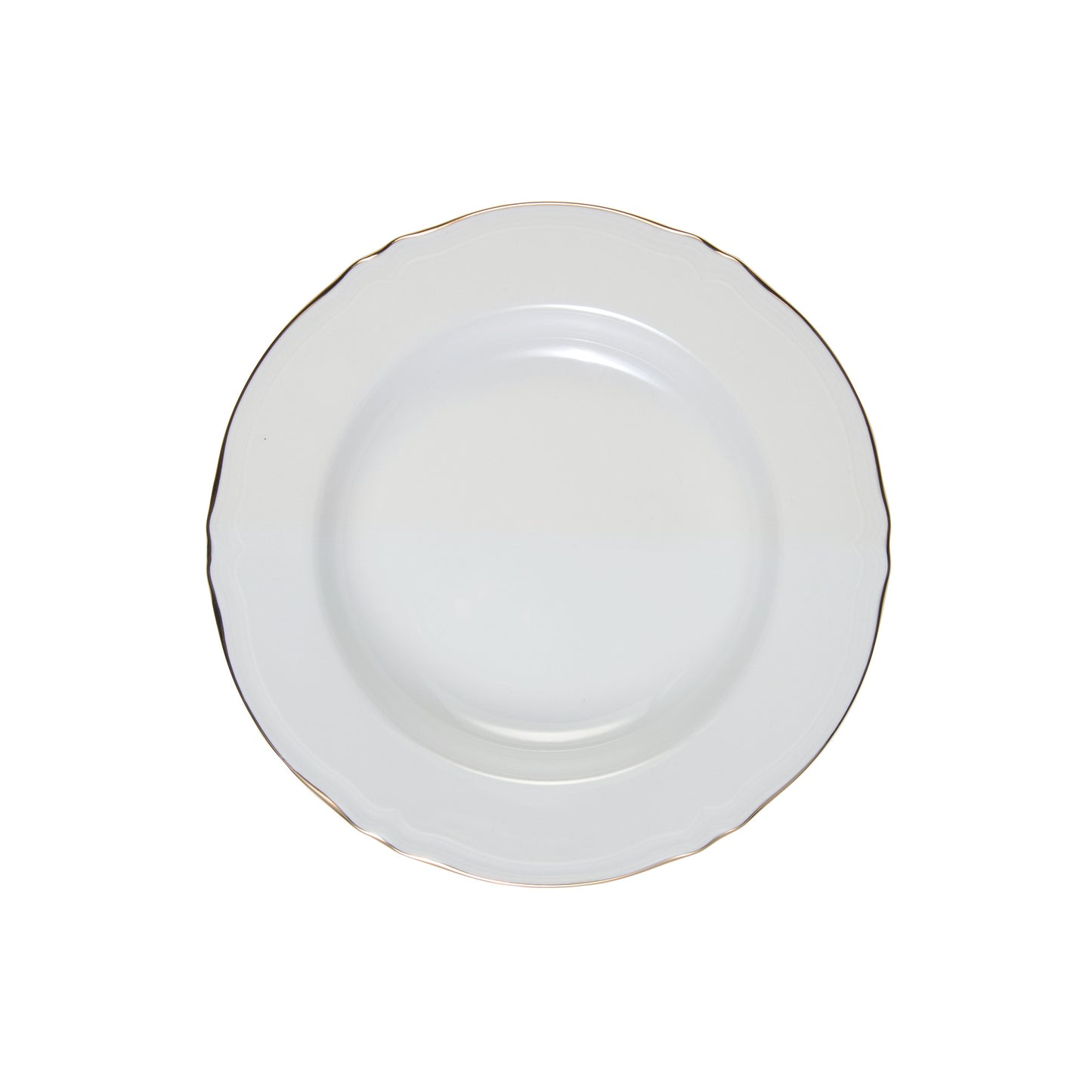 White deep plate with gold rim Ø 23,5 cm