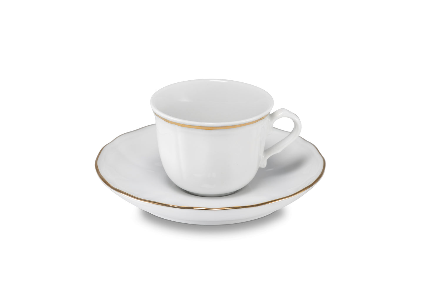 White coffee cup with gold rim 10 cl 8,5x7 h 5 cm