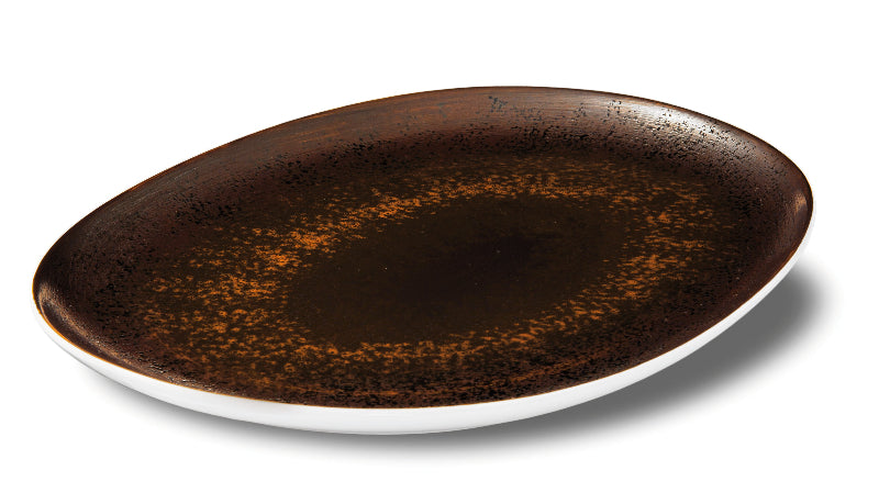 Rusty reactive oval tray 30x26 h2,5 cm