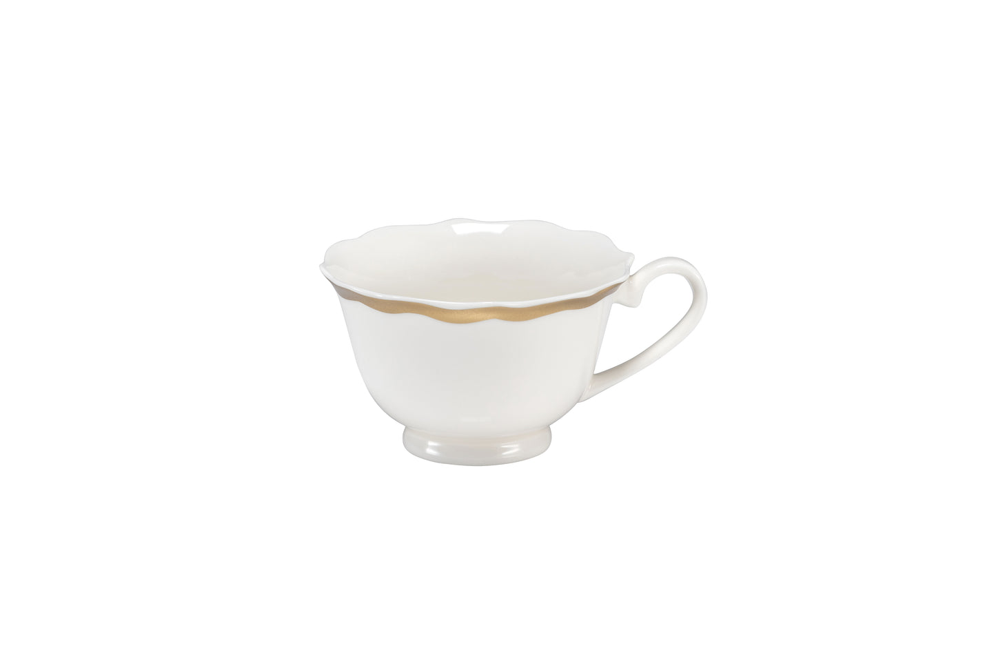 Ivory coffee cup with gold rims - New bone china 10 cl 10x8 h 5 cm