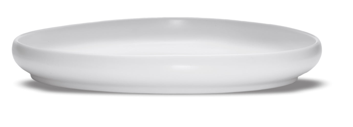Matt and shiny white dinner plate 28x25 h 3,5 cm