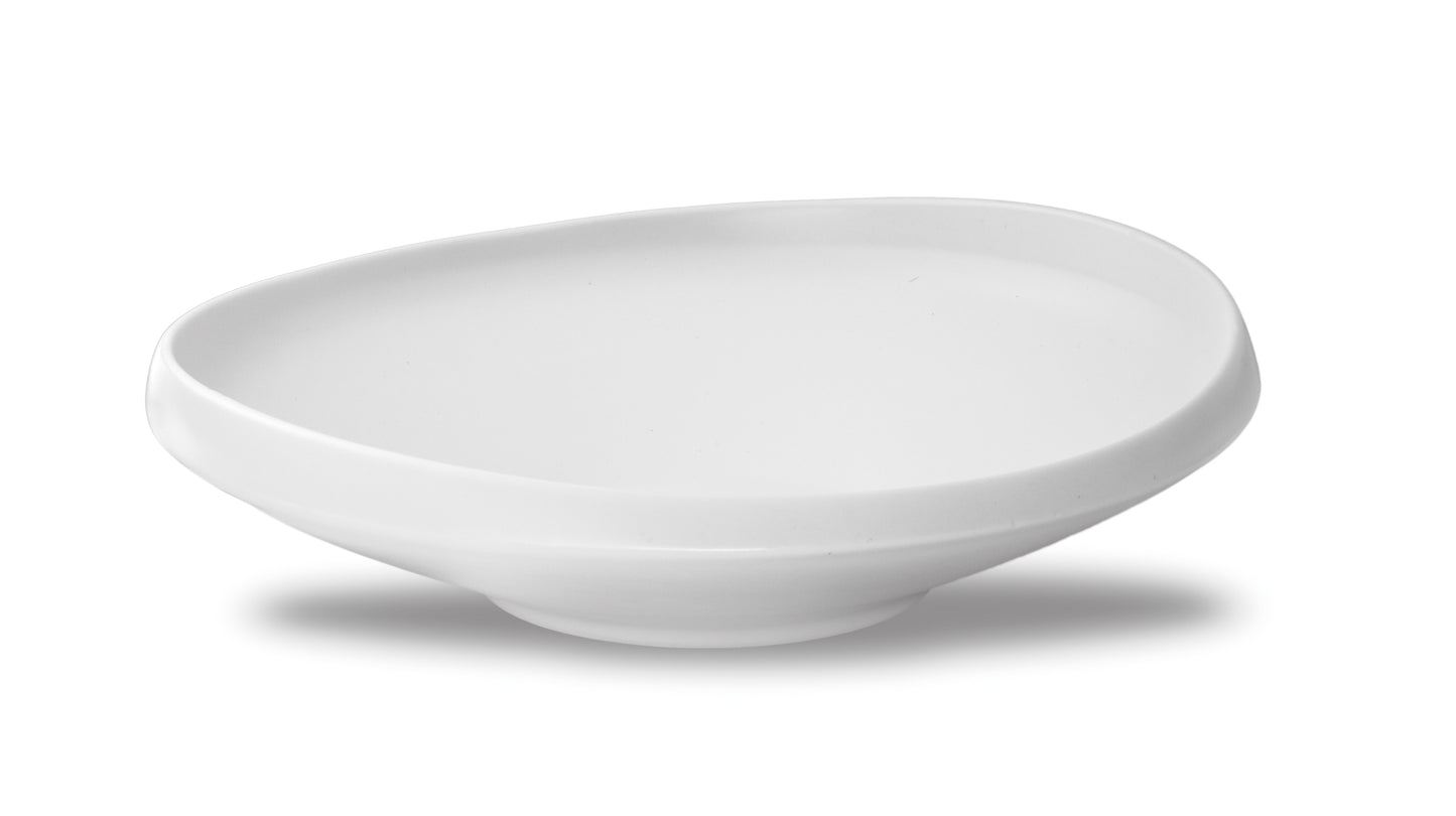 Matt and shiny white deep plate Ø 26 h 7 cm