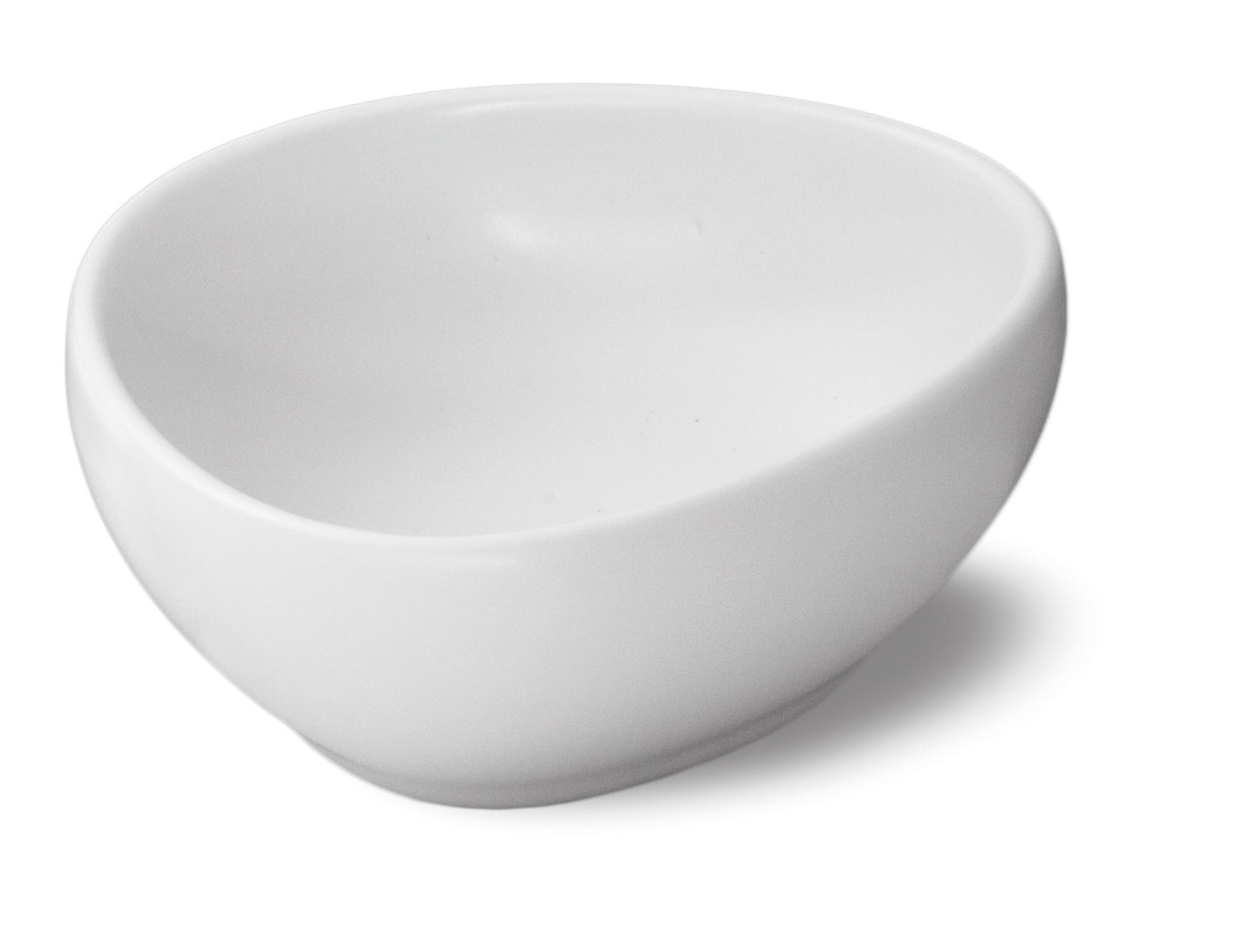 Matt and shiny white angular bowl 11x10,5 h 4 cm