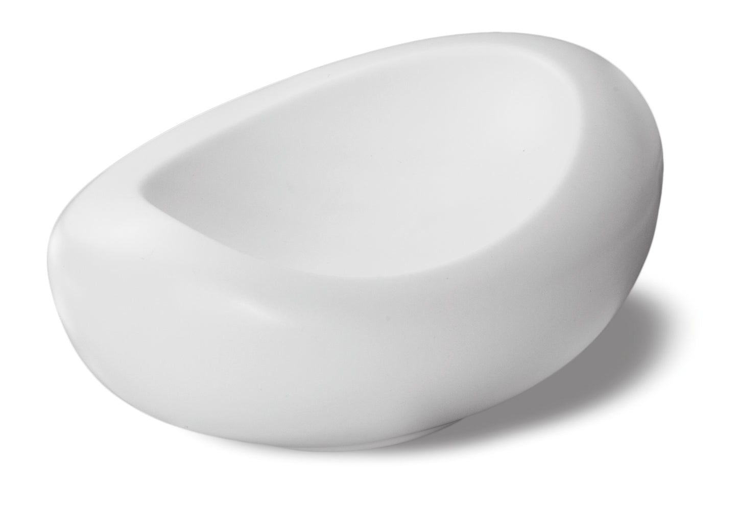 Matt and shiny white oval gourmet bowl 20x15 h 9 cm