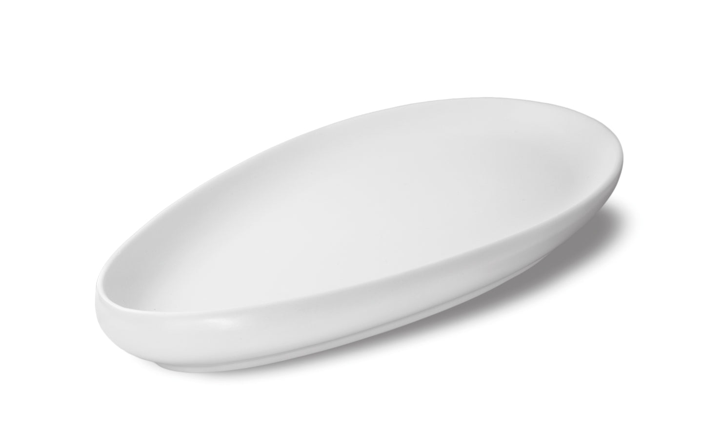 Matt and shiny white deep plate Ø 23,5 h 6 cm