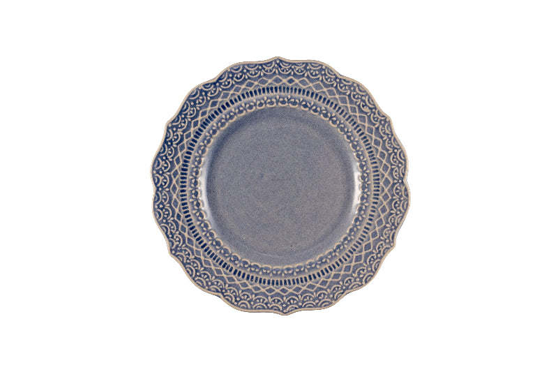 Denim bread plate with embossed decor Ø 15 cm