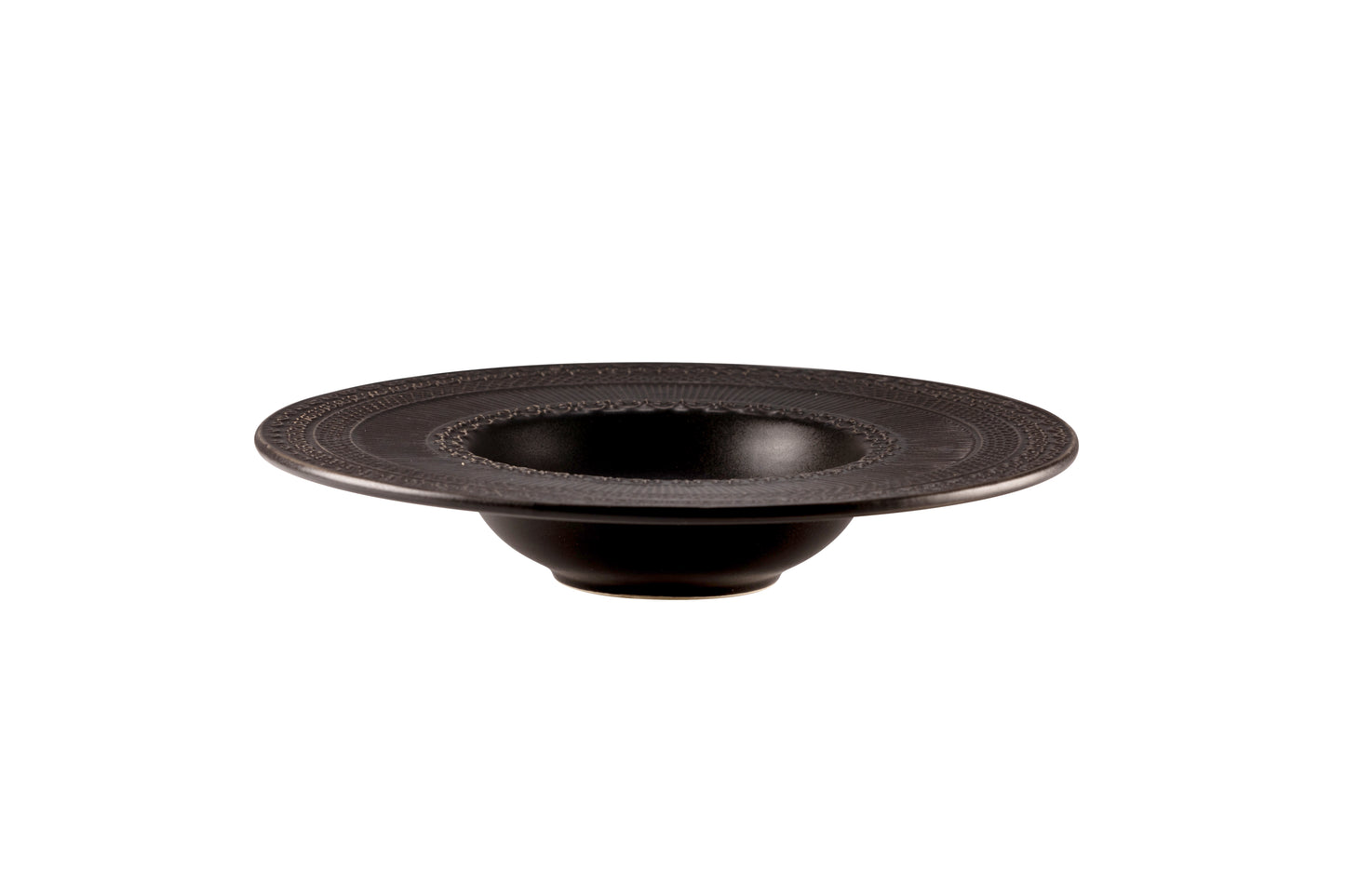 Black Pasta bowl with embossed decor Ø 23 cm