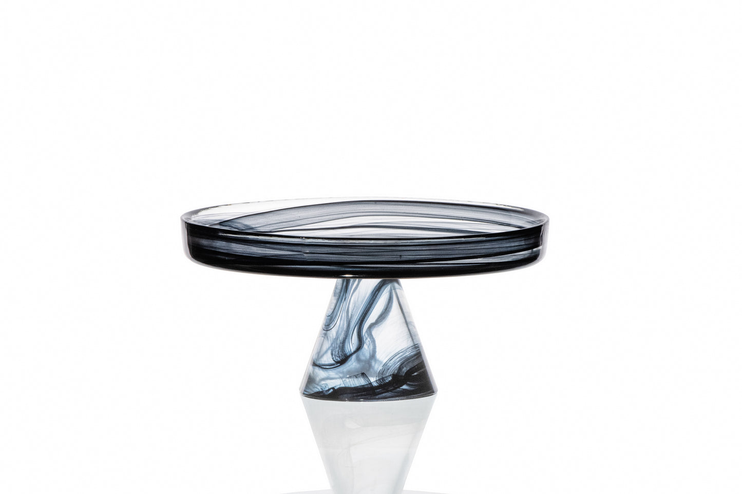 AC 8.27IN FOOTED PLATE ASOS BLACK GLASS
