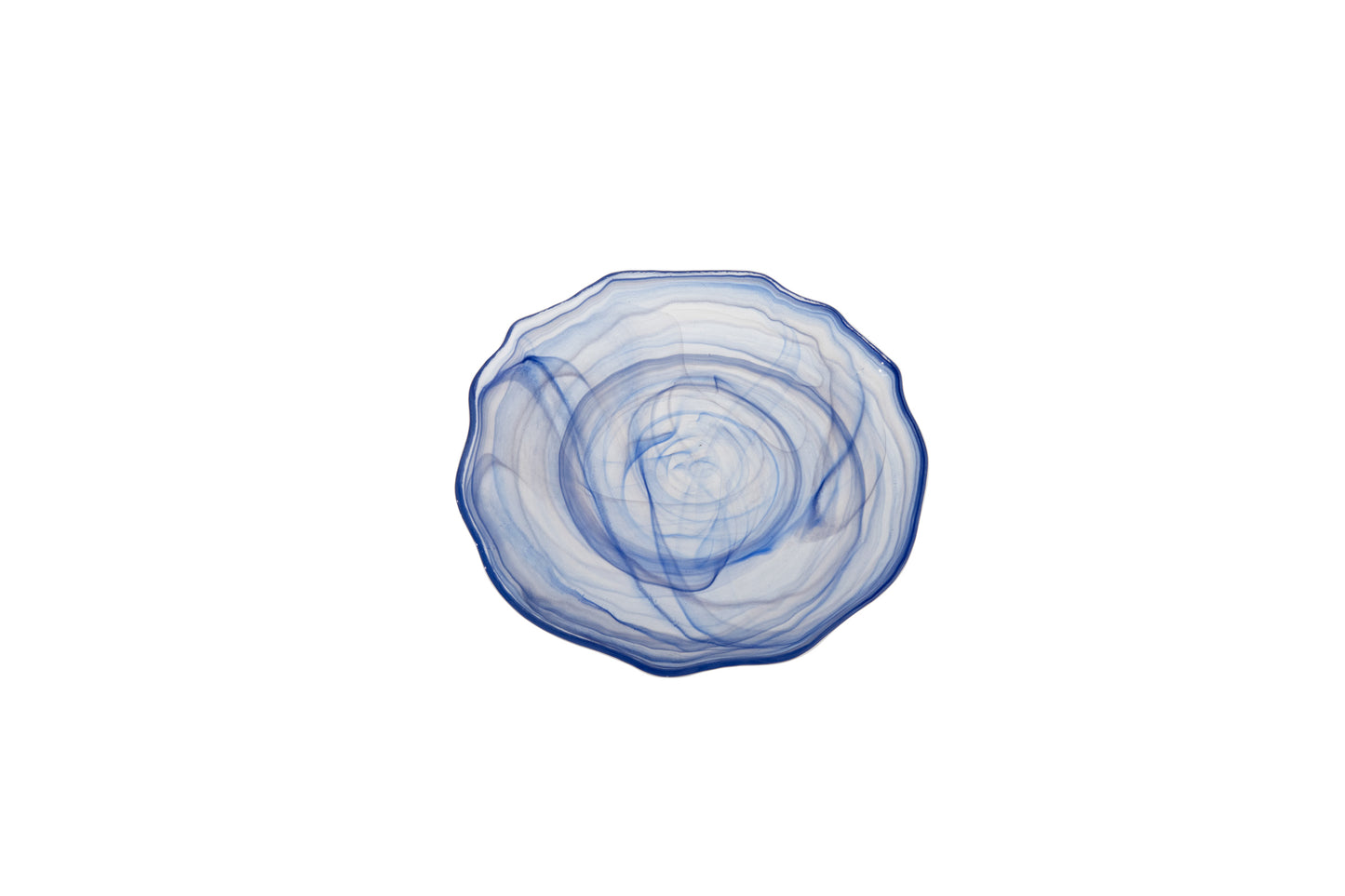 AC 8.27IN PLATE AMORF BLUE W WHITE GLASS