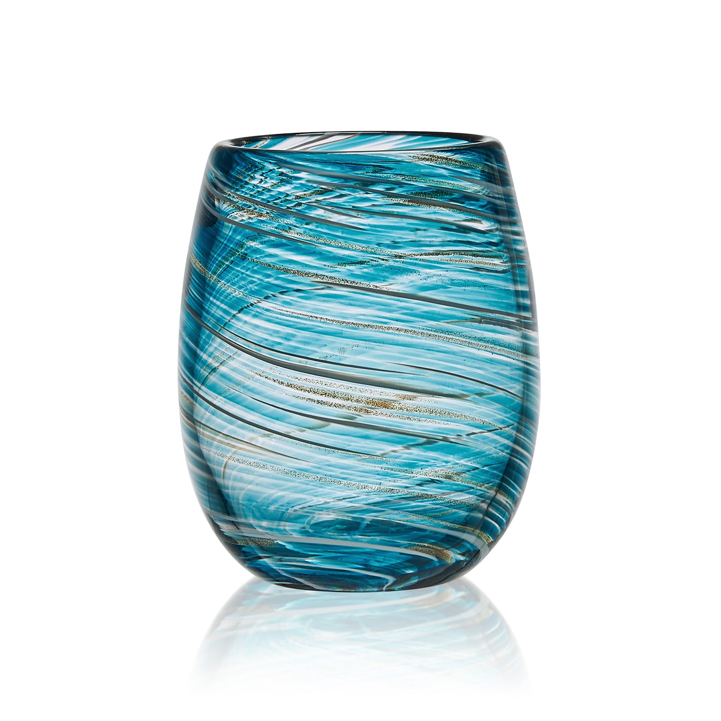MH 3.6IN 16OZ STEMLS WINE GLS BREEZE BLU