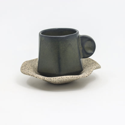 Green Black  Espresso with plate