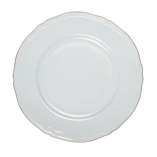 White dinner plate with gold rim Ø 26,5 cm