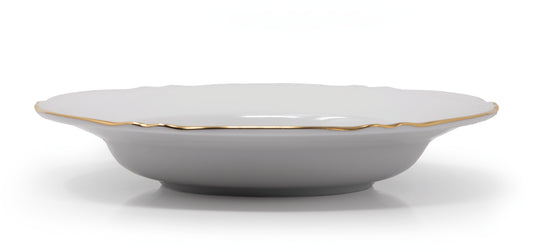 White deep plate with gold rim Ø 23,5 cm