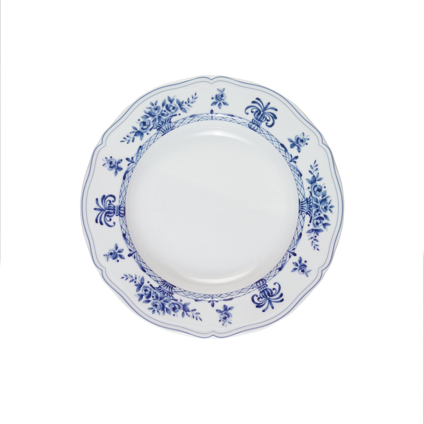 White and blue deep plate  Ø 23,5 cm