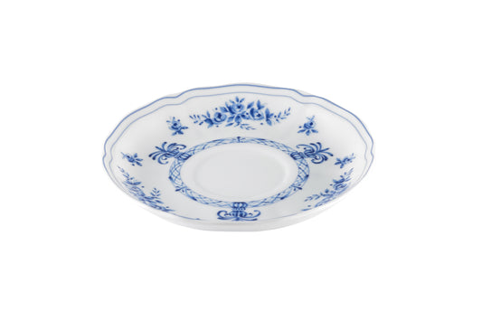 White and blue tea cup saucer Ø15 h 2 cm
