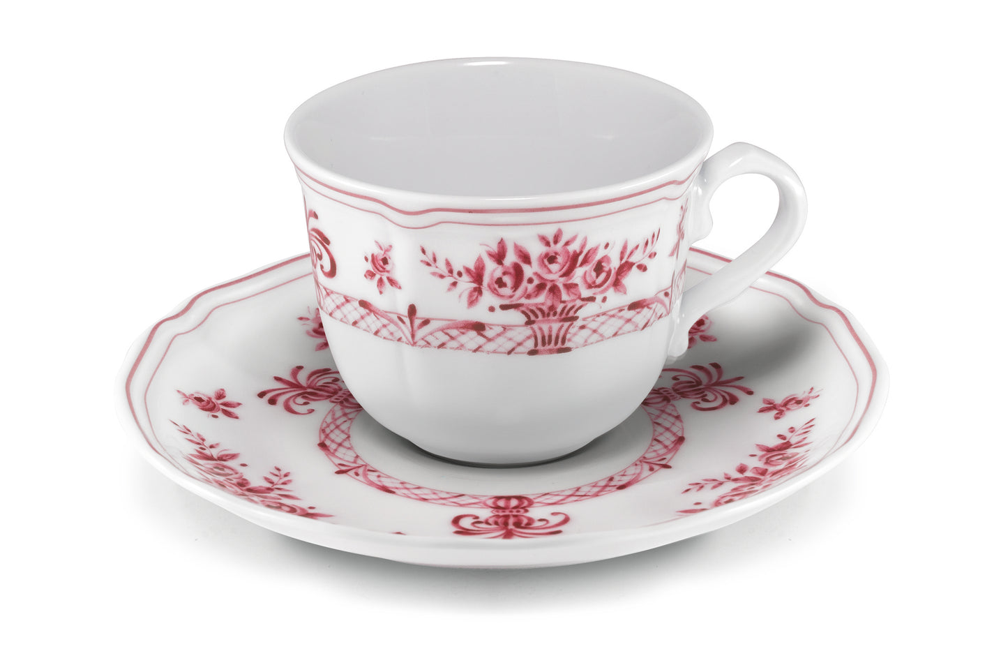 White and tyrian purple coffee cup 10 cl 8,5x7 h 5 cm