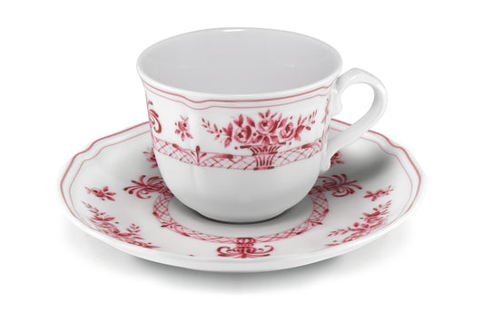 White and tyrian purple coffee cup 10 cl 8,5x7 h 5 cm