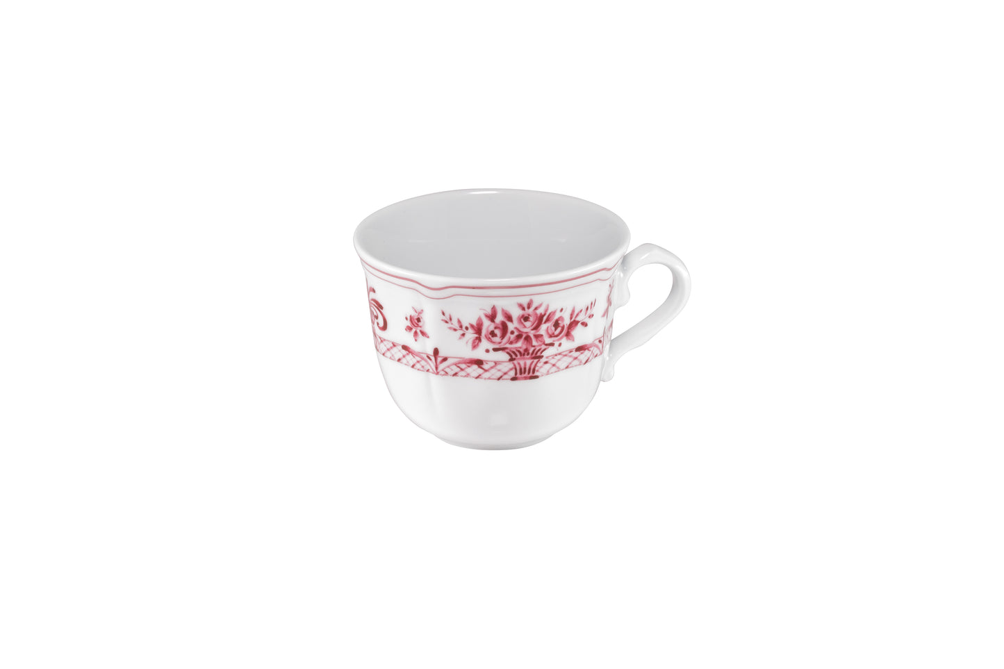 White and tyrian purple coffee cup 10 cl 8,5x7 h 5 cm