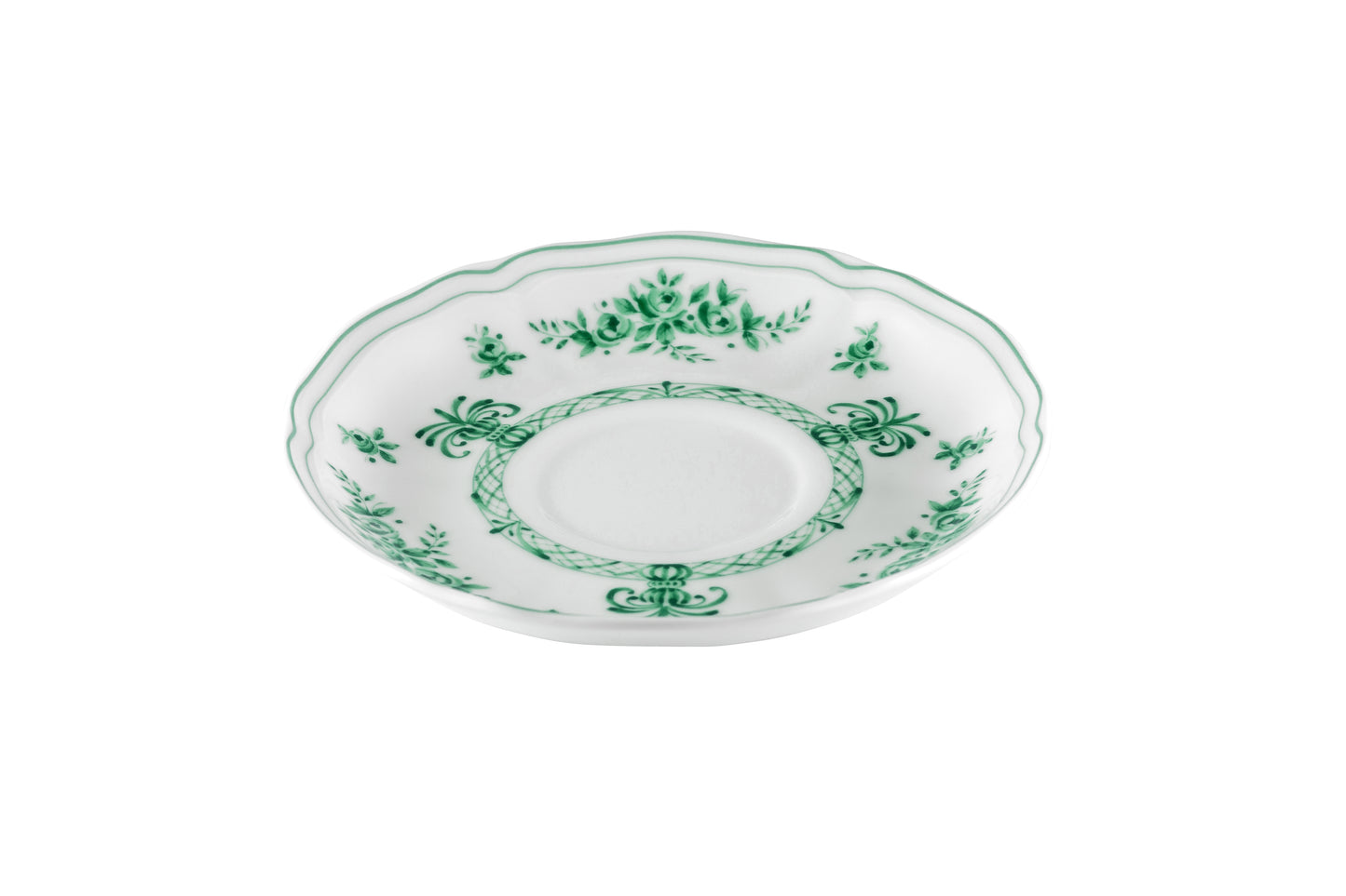 White and green tea cup saucer Ø15 h 2 cm