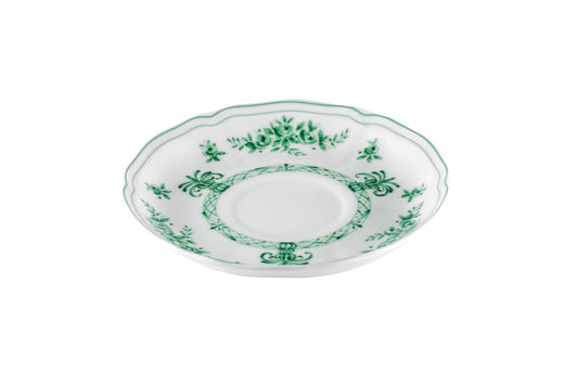 White and green tea cup saucer Ø15 h 2 cm
