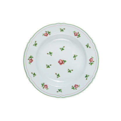 White deep plate with green rim Ø 23,5 cm