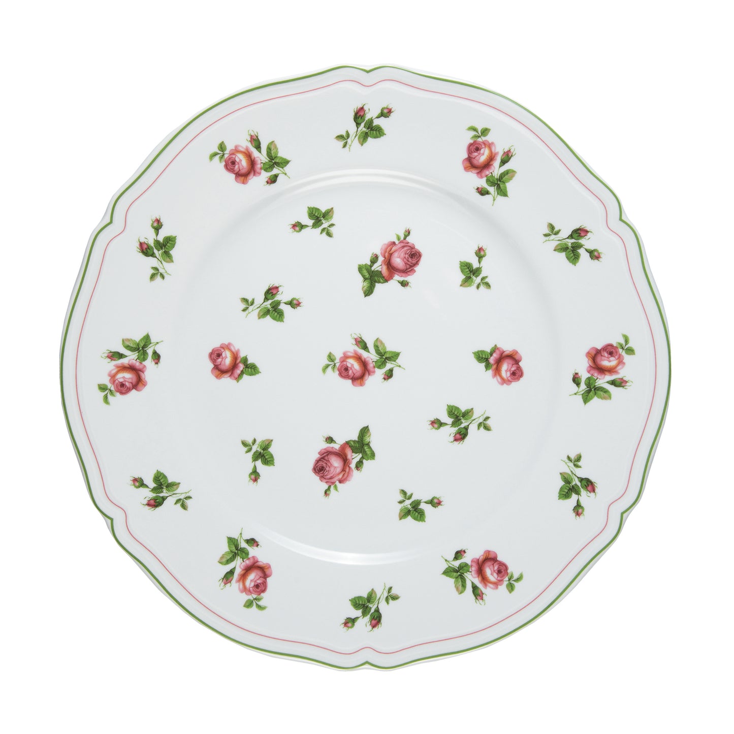White charger plate with green rim Ø 32 cm