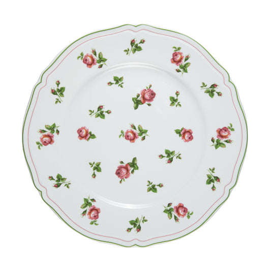 White charger plate with green rim Ø 32 cm