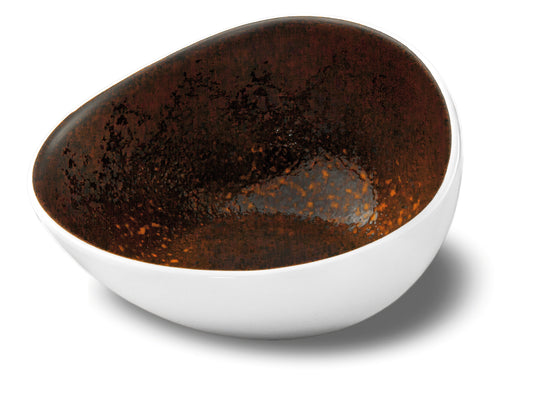 Rusty reactive slanting bowl 8x7,5 h 5 cm