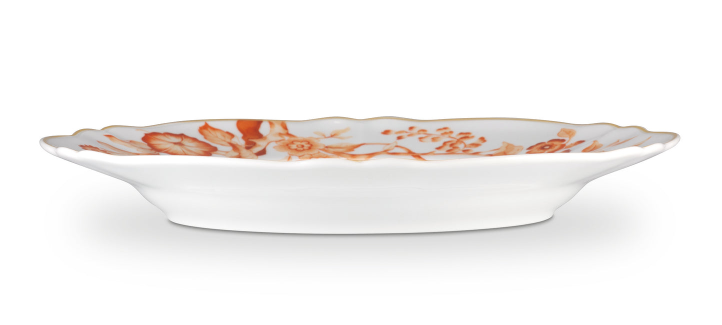 White and orange bread plate Ø 16 h 2cm