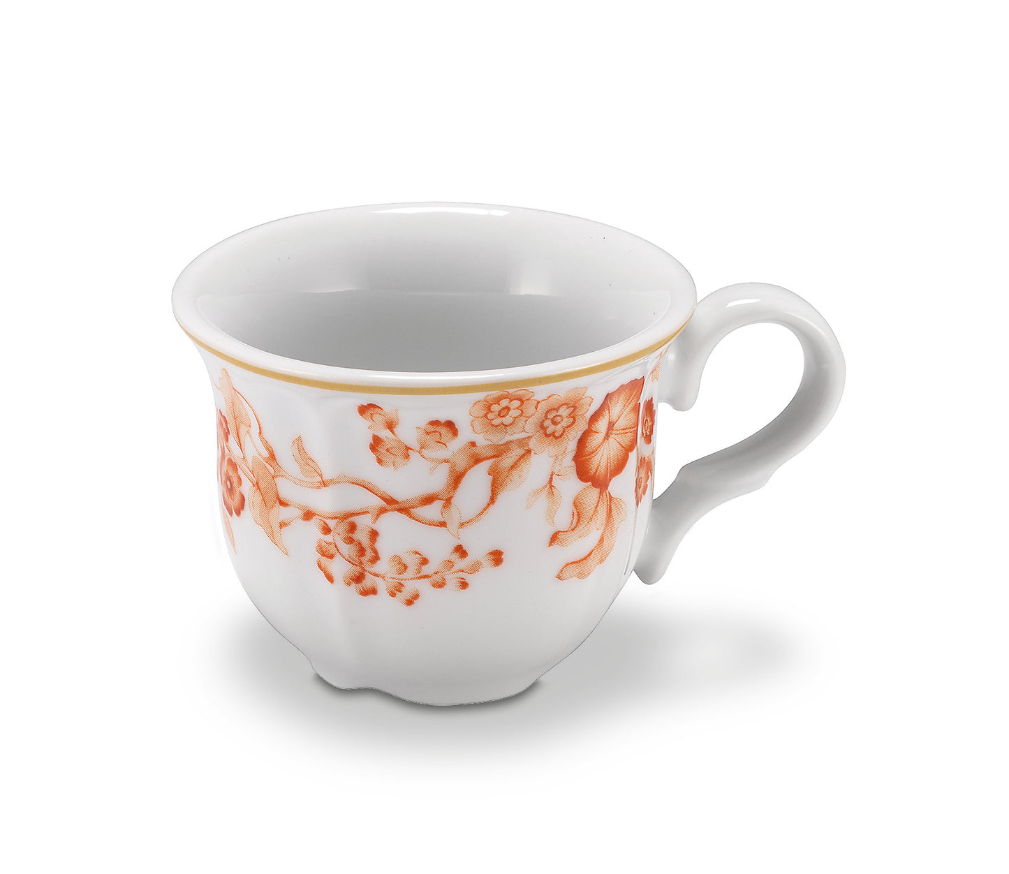 White and orange coffee cup 10 cl - 7x9 h 5 cm