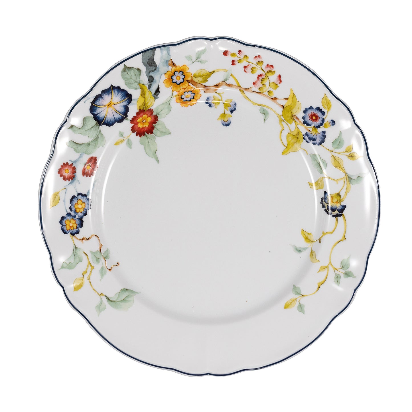 White and blue dinner plate Ø26,5 h 3,5 cm