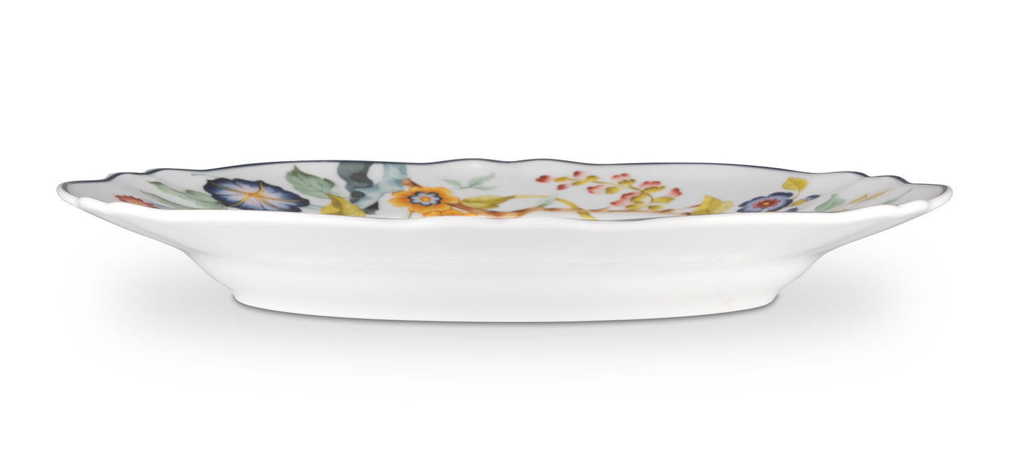 White and blue dinner plate Ø26,5 h 3,5 cm