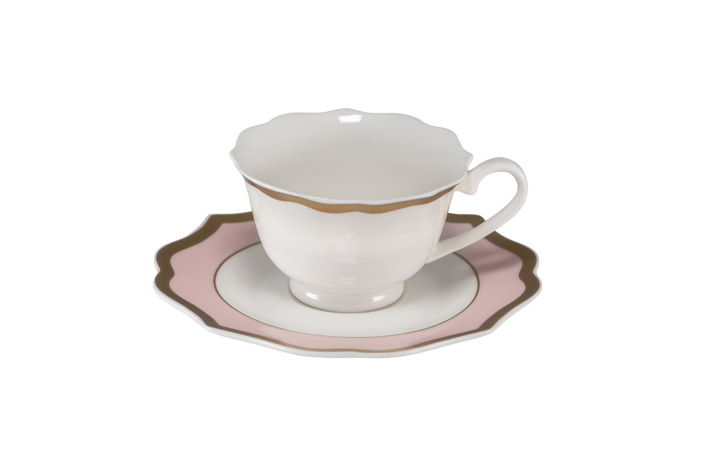 Ivory coffee cup with gold rims - New bone china 10 cl 10x8 h 5 cm