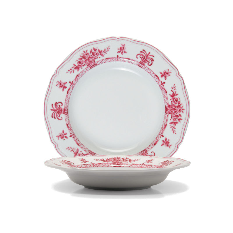 White and tyrian purple deep plate Ø 23,5 cm