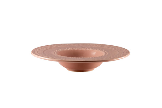 Pink pasta bowl with embossed decor Ø 23 cm