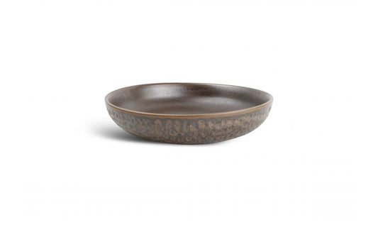Deep plate 22xH4,5cm hammered copper Brass